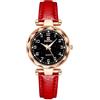 RORIOS Orologi Moda da Donna Orologi da Polso Signora Acciaio Inossidabile Orologi Elegante Cinturino in Pelle Orologio Analogico Quarzo Rosso
