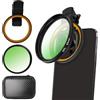 Monemey Clip-on Filtro CPL con Un Panni di Puliziaper per Cellulare, Filtro Polarizzatore Circolare, Telefono CPL Compatibile con iPhone, Samsung e la Maggior Parte (67 MM)