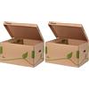 Esselte Ecobox Scatola per archivio e trasporto con coperchio integrato Eco, Apertura superiore, 43.9 x 24.2 x 34.5 cm, Cartone ondulato riciclato al 100%, Marrone (Ocra), 1 pezzo, 623918