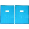 Calligraphe 73402C Copertina Cristalux Blu - 24x32 cm - 22/100 con Portaetichetta - PVC Trasparente Liscio (Confezione da 2)