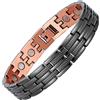 BioMag Bracciale magnetico in rame per uomo per artrite sollievo dal dolore, bracciale in rame massiccio puro, misura regolabile con confezione regalo, 8 5 inch