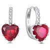 Starchenie Orecchini Donna Sterlina Argento 925 Cuore Zirconi Pietra Portafortuna Orecchini Compleanno Gioielli