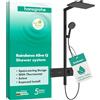 hansgrohe Raindance Alive Q - Colonna doccia a risparmio idrico (EcoSmart) con miscelatore termostatico, Sistema doccia con rubinetto, doccetta, tubo, asta e soffione doccia, nero opaco, 24591670