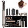 UMIGA Modellatori Capelli Spazzola Ad Aria Calda con Diffusore, 6 in 1 Air Styler Spazzola Asciugacapelli, Hairstyler Phon Capelli con Arricciacapelli Ad Aria Volumizzante Spazzola Lisciante, Platino-oro