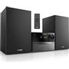 PHILIPS Micro Music System TAM4505 60W: Stereo Bluetooth con CD, MP3-CD, radio FM, riproduzione USB, altoparlanti Bass Reflex, design classico e ingresso audio per la casa