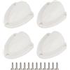 Grekywin Set di 4 coperture per prese d'aria per cavi marini, in nylon bianco, a conchiglia per bocchette di ventilazione, accessori per barche e yacht (57 x 63 mm)