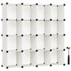 SONGMICS Scarpiera modulare, mensola modulare 16 cubi, armadio, recinto per animali domestici, camera da letto, cabina, armadio d'ingresso, 31 x 123 x 123 cm, bianco crema LPC442M01