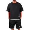 Generico Abbigliamento Uomo Estivo Corta Waffle Maglietta a Maniche Corte + Pantaloni Corti da Jogging Tuta Tuta Sportiva, Elastici Fitness Tessuto Set da 2 Pezzi Y2k Cotone per Il Tempo Libero