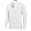 NANAMEEI Camicia in lino da uomo medievale, da uomo, estiva, da uomo, da pirata, da uomo, bianco, M