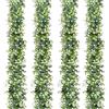 SOMYTING 4 Pezzi Ghirlanda Artificiale di Eucalyptus Verde, Ghirlanda Fatta a Mano con Fiori Bianchi per Sfondo di Nozze, Decorazione per Arco, Parete, Viti, Foglie Protette dai Raggi UV per Interni