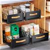 Kitstorack Cassetto Telescopico, Ripiani per Cassetti Estraibili per Armadio da Cucina, Cassetto Scorrevole Estensibile Estraibile con Maniglia (Nero, 40 Profondità x 30 Larghezza x 16 Altezza cm)