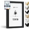 Heimlich® - Cornice per foto - 13x18 cm, legno di ayous, nero - Cornice per foto medie con copertura in foglio di plastica - Montaggio a parete o esposizione da tavolo