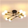 Riserva Plafoniera Soffitto Vintage, 8 Luci Lampadario Soffitto Moderno Nero, E27 Lampadario Sputnik in Ferro per Camera da Letto, Sala da Pranzo, Cucina