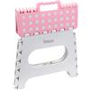 BISOO Sgabello Pedana per Bambini per Adattatore WC Riduttore WC - Sgabello Pieghevole - Sedile per la Toilette o Il Bagno - Carino - Fino a 120Kg (Rosa/L'altezza 22 cm)