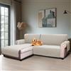 BellaHills Copridivano Chaise Long 3 posti bracciolo sinistro, copridivano a 2 posti, impermeabile L 205 cm, bianco