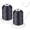 Simthread - Filo da esterno resistente ai raggi UV, per cucire a mano o a macchina, 100% poliestere, Tex 69 (12 wt), 237 m x 2 bobine, colore: nero