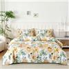 Homebliss Set Lenzuola Una Piazza e Mezza in Microfibre 120x190/200cm, Lenzuola Letto con 1 Federe 50x80 in Stampa, Lenzuola Sopra e Lenzuolo con Angoli, Comfort e Morbidezza, Viaggio Floreale Arancione