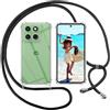 ISOI Cover con Cordino per Motorola Moto Edge 60, Custodia Trasparente con Collana Tracolla Laccio Collo Ultra Sottile Morbido TPU Silicone Antiurto AntiGraffio Case, Nero