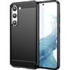 owlhold Cover per Samsung Galaxy S23+ / S23 Plus 5G, Custodia Spazzolata e Fibra di Carbonio Morbido Silicone TPU Slim Fit Case, Antiurto, Antigraffio, Antiscivolo, Protezione Grado Militare, Nero