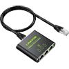 LiNKFOR Ethernet Splitter 1 in 3 Out 1000Mbps con Cavo di Alimentazione USB Splitter ethernet da 1 a 3 per una Rete Efficiente su Cavi Cat5/5e/6/7/8 Sdoppiatore per Cavo Ethernet RJ45 Plug-and-Play