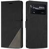 SONWO Cover per Xiaomi Poco X4 PRO 5G Custodia, Flip Caso in PU Pelle Case Cover Premium Portafoglio Custodia per Xiaomi Poco X4 PRO 5G, Slot per Schede, Supporto Stand, Nero