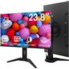 Thinlerain Monitor PC 24 pollici 1920 x 1080p LED Schermo per computer, 100% sRGB, VGA/HDMI/AV/BNC/USB, altoparlante integrato, 60 hz, 5 ms, VESA, nero