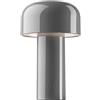 FLOS Bellhop Table Lampada da Tavolo Senza Fili Ricaricabile, Lampada Design da E. Barber e J. Osgerby, Lampada Led Dimmerabile 4 Step, Cavo Micro USB-C, 2.5 W, 100-240/5 V, 125x210 mm, Colore Grigio