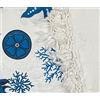 Seamar Copritutto Medio Koral Bianco Blu Batik 100% Cotone Copri Poltrona 140x230 cm Telo Mare con Frange