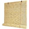 ZAZRLW Tenda A Rullo In Bambù Per Esterno, Tende Di Bambù, Tende A Rulli, Tende Avvolgibili Traspiranti, Facile Da Installare, Per Patio Giardino Soggiorno-Linea bianca-100x300cm(larghezza x altezza)