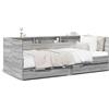 Festnight Struttura Letto con Cassetti, Divano Letto con Cassetti，Letto Contenitore, Letto Singolo, Divano Letto Singolo in Legno Multistrato Grigio Sonoma 75x190 cm
