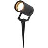 HOFTRONIC - Spikey Faretto LED da giardino in alluminio - IP65 impermeabile - Attacco GU10 - Dimmerabile - Faretto da picchetto nero (RAL9004)