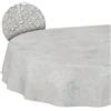 ANRO Tovaglia in tessuto, in cotone, poliestere, lavabile, rotonda, ovale, colore grigio, ovale, 160 x 140 cm, bordo tagliato
