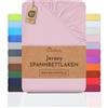 NatureMark Lenzuolo con angoli elasticizzati in jersey, in 100% cotone, in molti colori e misure, conforme all'Oeko-Tex Standard 100, 90 x 200 cm - 100 x 200 cm rosa