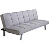 milani home Divano Letto Trapuntato Grigio Stile Moderno di Design Contemporaneo per Salotto Casa Hotel Albergo, Stile Moderno, 3 Posti Struttura Metallo E Legno, D. 178x81x71 / DL. 178x96x35