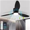 Lospitch Ventilatore da soffitto silenzioso con luce φ132 cm 40 W telecomando ventilatore da soffitto con illuminazione LED fan luce 3 ali, timer, 6 velocità estate funzionamento invernale per interni
