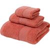 Elonglin - Set di 3 asciugamani, 1 asciugamano da bagno e 2 asciugamani, in cotone altamente assorbente, per bagno, doccia, Rosso mattone, taglia unica