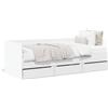 Festnight Divano Letto Singolo, Struttura Divano Letto, Letto Singolo con Contenitore, Divano Letto con Cassetti, in Legno Multistrato Bianco 75x190 cm