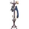 RELAX4LIFE Appendiabiti da Terra con Portaombrelli, Legno Massello, Attaccapanni Alto 184 cm, con 8 Ganci e Piedini, Stand Appendiabiti per Ingresso, Corridoio, Entrata