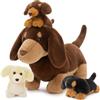 MorisMos Bassotto Cani Peluche e Cuccioli Realistici, Kawaii Cucciolo Giocattolo di Peluche Piccolo Morbido Carino, Idee Regalo Natale per Bambini Ragazzi Compleanno 45cm