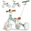 LOL-FUN Triciclo 5 in 1, triciclo per bambini con asta di spinta, triciciclo per bambini a partire dai 1 anni, regalo per ragazzi e ragazze