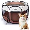 Nobleza Recinto per Cani Pieghevole per Animali Domestici, Impermeabile Oxford Box per Cani, Recinti Gioco per Cani, Tenda da Campeggio in Tessuto per Cuccioli, Gatti, Conigli, 92x92x58cm(Marrone)