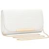 BAIGIO Clutch - Borsa da sera da donna, in pelle PU, elegante, colore nero, da sposa, per matrimonio, da donna, piccola borsa a tracolla, #1 bianco