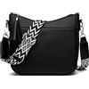 BAFMSREG Borsa a mano da donna, taglia media, da donna, con molti scomparti, in pelle vegana, Nero , Mittelgroße