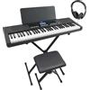 Axus Pacchetto Tastiera Pianoforte a 61 Tasti: Tastiera Portatile Sottile Sensibile al Tocco con Supporto Regolabile, Sgabello, Cuffie, Alimentatore e Leggio
