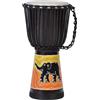 Ciffre Tamburo Djembe Bongo da 20 cm per bambini piccoli fatto a mano con un elefante dipinto (bambini piccoli 2-3 anni)