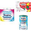 Regina Rotoloni Regina Carta Igienica | Confezione da 8 Rotoli a 2 Veli | 500 Strappi per Rotolo + Cuori Carta Cucina | Confezione da 6 Rotoli | 50 fogli per rotolo +Blitz Carta Casa | Confezione da 1 rotolo