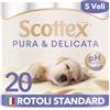 Scottex Carta Igienica Pura e Delicata, Morbida e Assorbente, 20 Rotoli