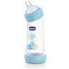 Chicco 00020621200000 Benessere Angolato Bambino Biberon, Silicone, Flusso Regolare, 250 ml, Blu