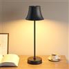 UPXNBOR Lampada da Tavolo LED Senza Fili, Ricaricabile, per Interni ed Esterni, Luce Calda Dimmerabile a 3 Livelli, IP54 Impermeabile, Corpo in Metallo Curvo, Nero