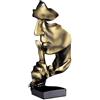 aboxoo, Statua con pensatore, Silence is Gold, statuetta di arte astratta moderna, sculture in resina per la casa, oggetti decorativi per pianoforte, decorazione da scrivania per stanza creativa
